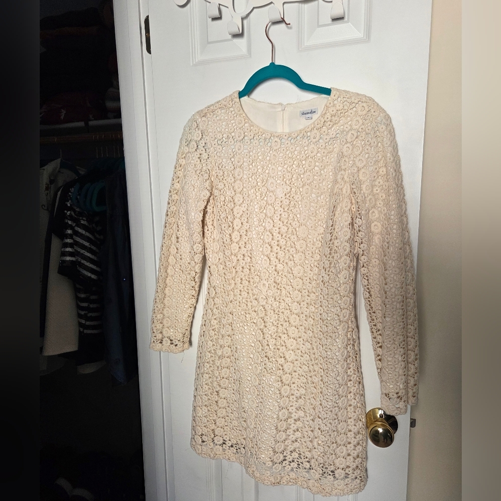 Steven Alan "Cameron" Cream Chrochet Mini Dress Size S